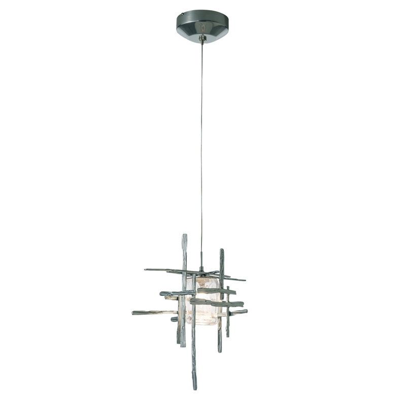 Tura 1 - Light Single Mini Pendant, Sterling, Seeded Clear