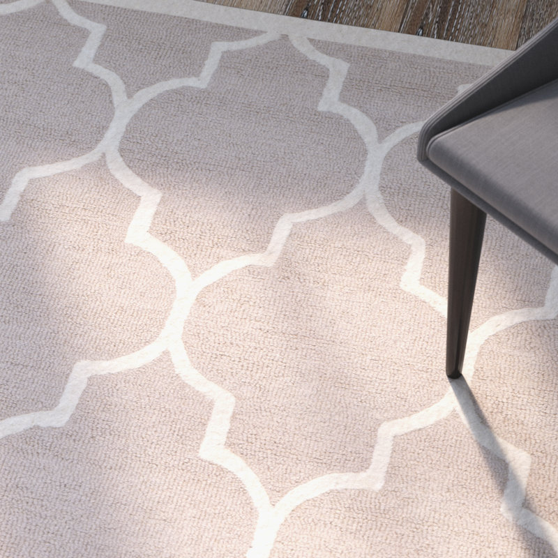 Martins Hand Tufted Wool Trellis Rug, Square 6'