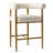 24" Upholstered Boucle Counter Stools With Arms (Set of 3)
