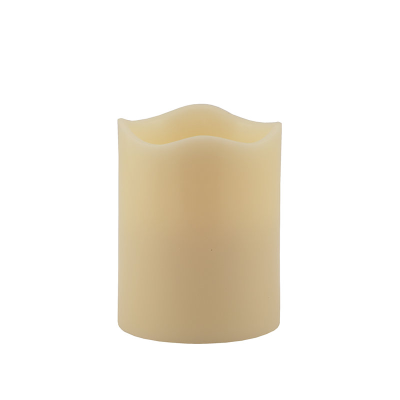 Ivory Flameless Pillar Candle, 5" x 4" Pillar