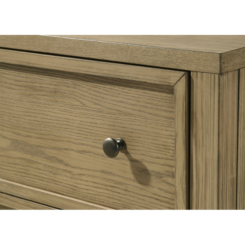 Commode rustique 5 tiroirs en bois brun clair / beige 1pc