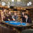 Oval Poker Table with 9 Plastic Cup Holders