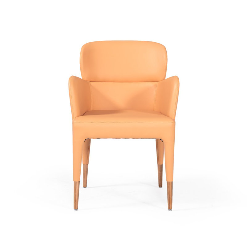 Chaise de salle à manger rembourrée en tissu Peach