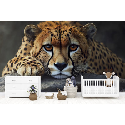 Cheetah Wall Mural – Realistic Big Cat Wildlife Wallpaper For Nursery Or Bedroom