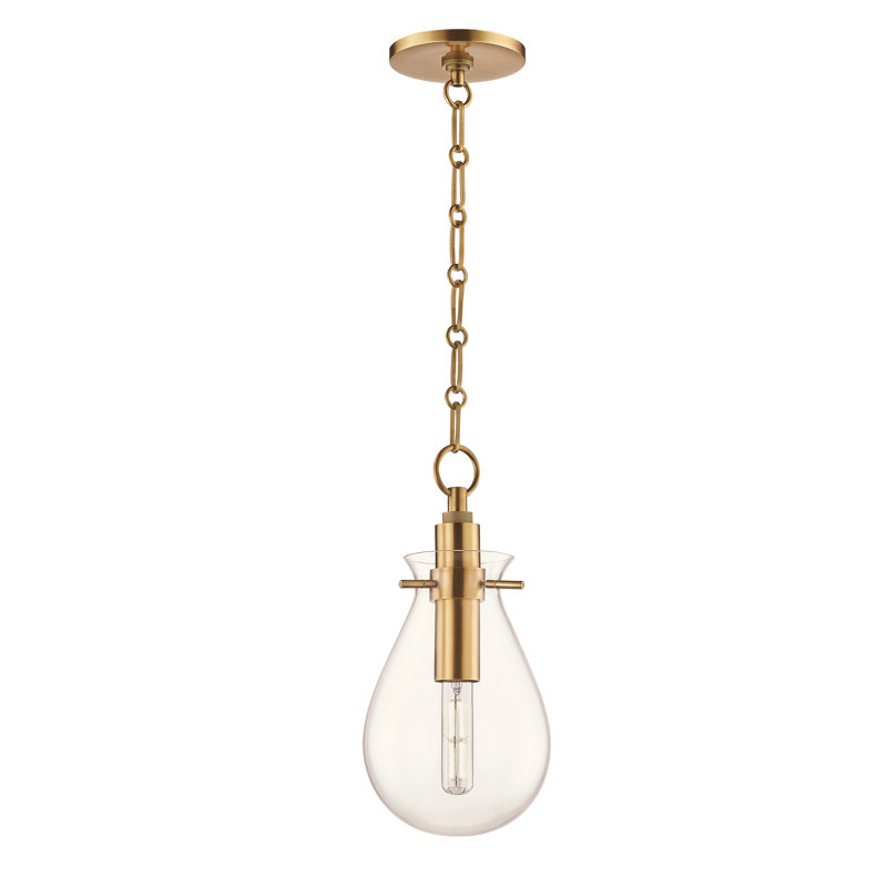 Luminaire suspendu Ivy par Becki Owens, Laiton vieilli, H 14,75 po x l 7,5 po x P 7,5 po