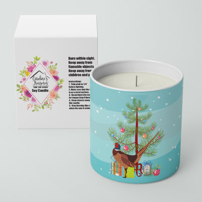 Pine / Christmas Tree Scented Jar Candle with Ceramic Holder