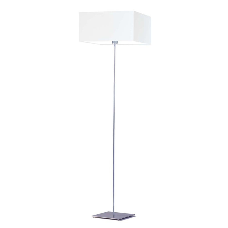 Attallah 156cm Traditional Floor Lamp, White, Silver