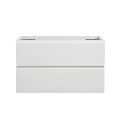 Armoire murale SANS lavabo, couleur blanche, avec deux tiroirs, pré-assemblée
