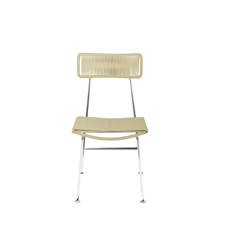 Chaise Hapi, Ivoire / chrome