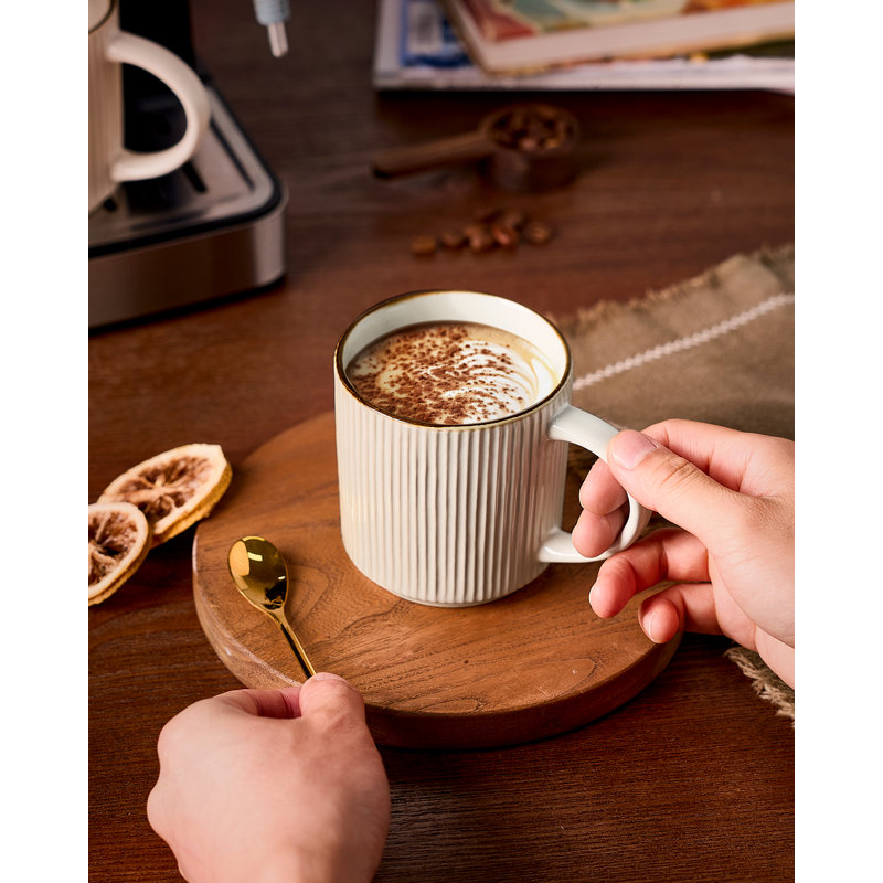  Ensemble de 4 tasses à café 12 oz, Cream
