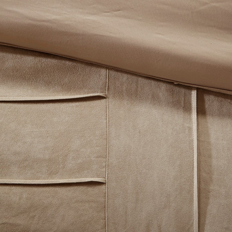 Ensembles de literie très doux en faux suède, style décontracté Pintuck pour la maison