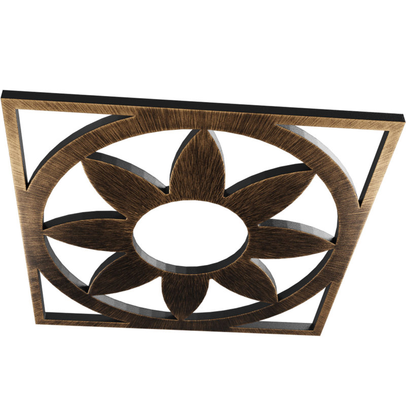 Médaillon de plafond percé en PVC de qualité architecturale Blume, H 40 po x l 40 po x P 1 po, Bronze vieilli