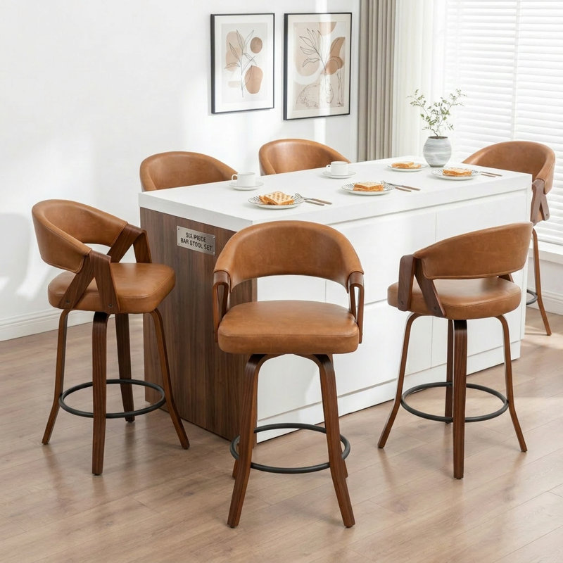 Tabouret de comptoir pivotant Ayala, Brown