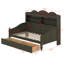 Twin Daybed With Storage Drawers, Wooden Twin Day Bed With Storage Headboard Shelving, Retro Style Daybed-1112622083
