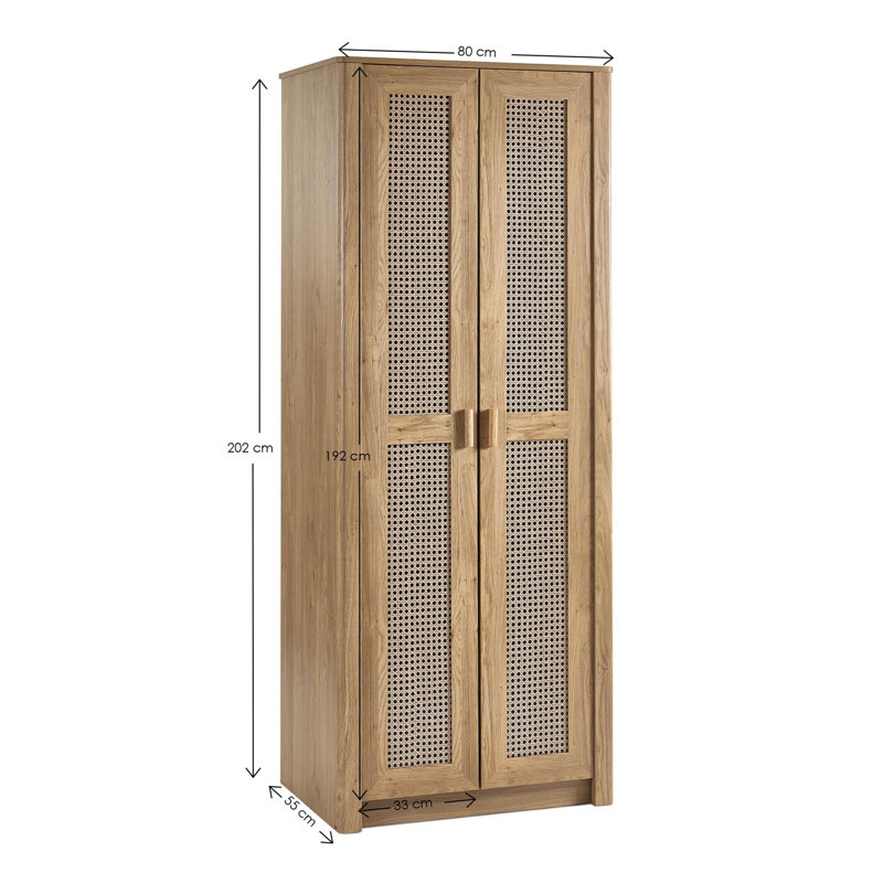 Albelo 2 Door Manufactured Wood Wardrobe, Brown