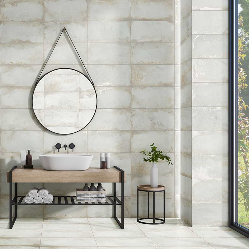 Angela Harris Flatiron 12X24 Semi-Polished Porcelain Tile, White
