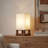 Maxwell 14 in. Oriental Inspired LED Bedside Table Lamp with Fabric Square Shade-814248536