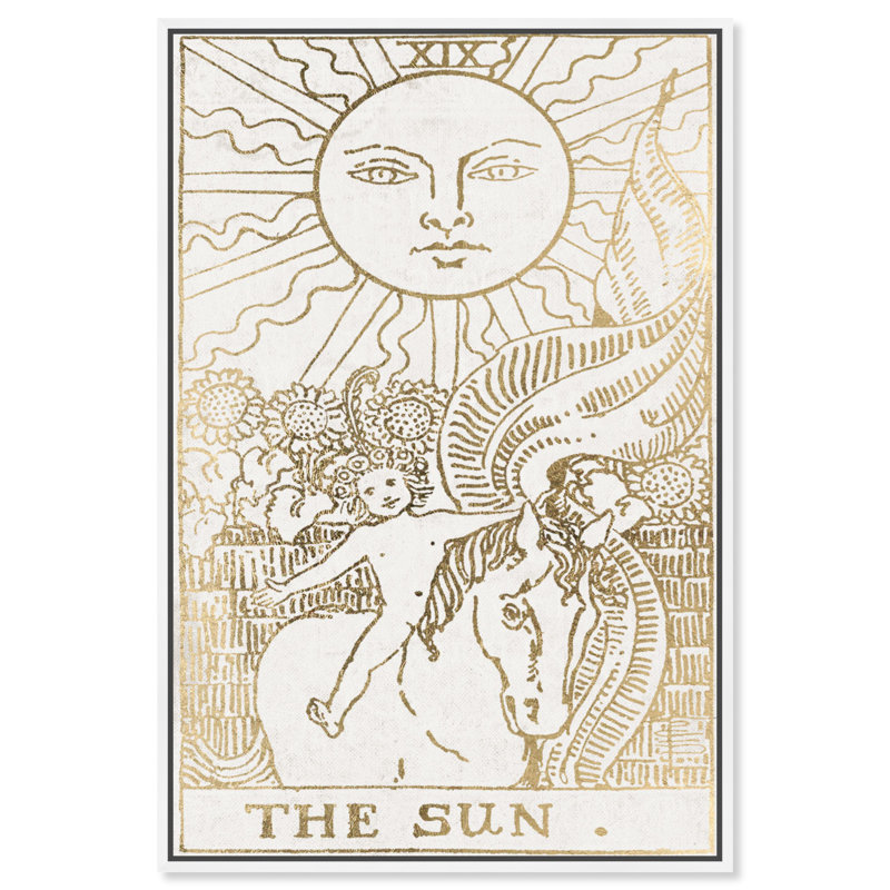 " The Sun Tarot Luxe ", White Framed, 30" H x 20" W