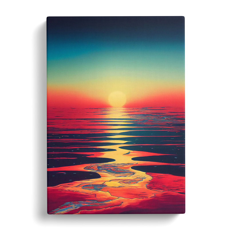 XC1022-2001X Extravagant Ocean Sunset - Wrapped Canvas Painting, 50cm H x 35cm W x 3cm D