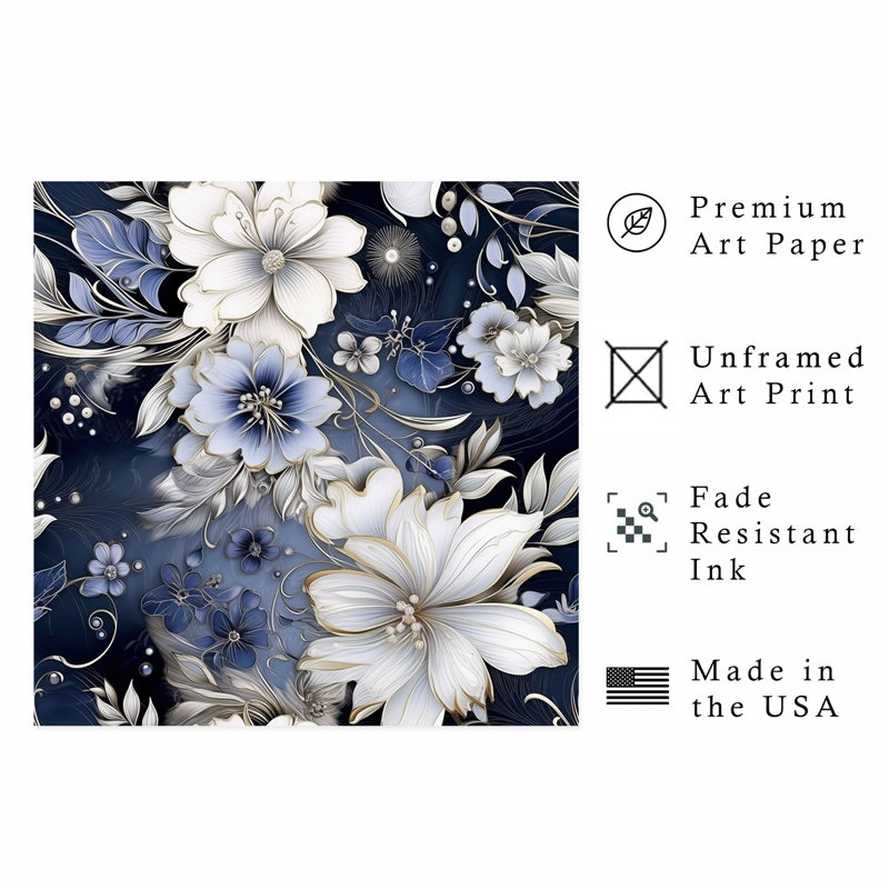 «Floral Floral Symphony IX», reproduction d'art classique sans cadre, H 14 po x l 14 po