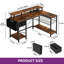 L-Shaped Metal Base Computer Desk with Power Outlet-737827036-737119944