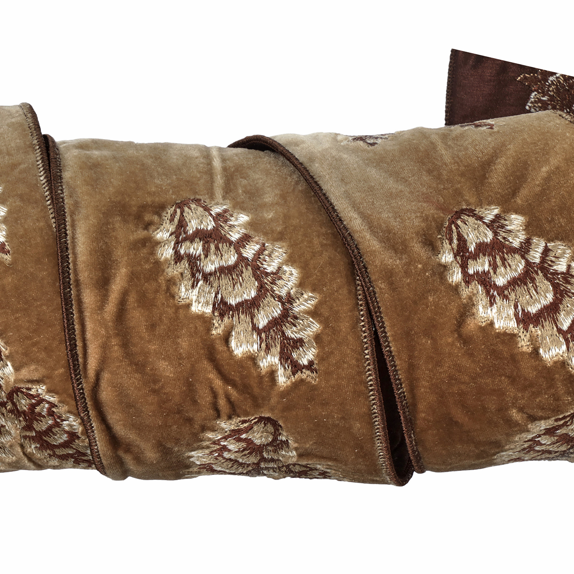 4"X5Y Embroidered Suede Pinecone Ribbon