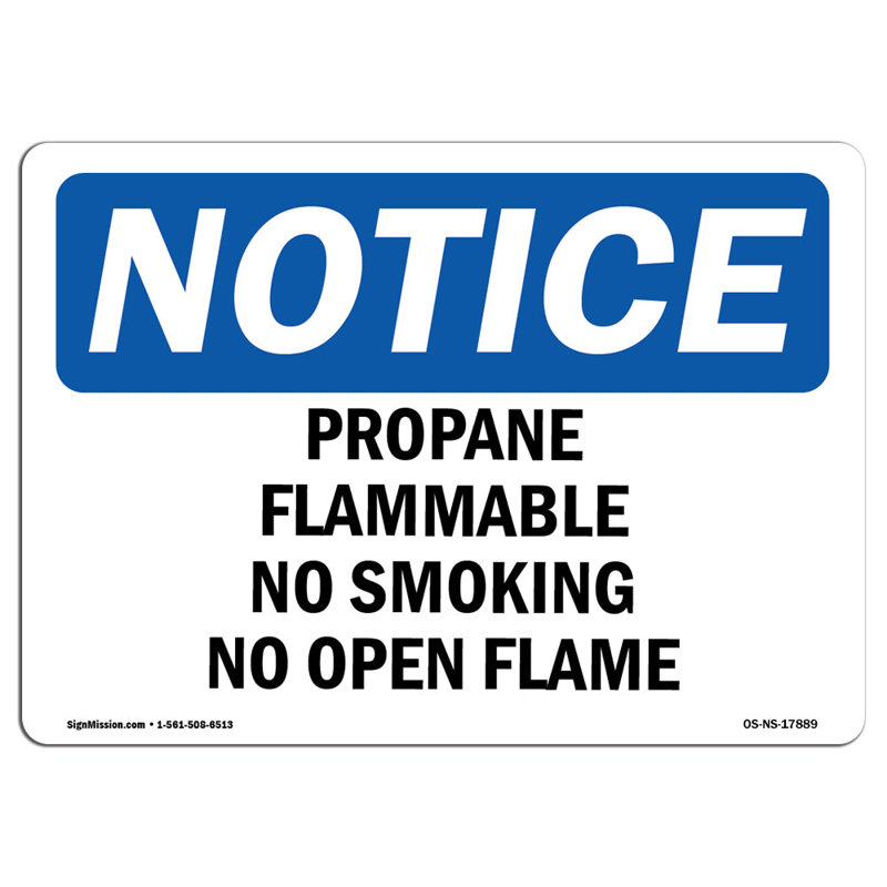 Propane Inflammable Non-fumeur Non-flamme nue interdite