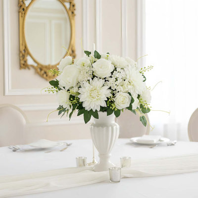 2 bouquets de fleurs artificielles de pivoines et d'hortensias