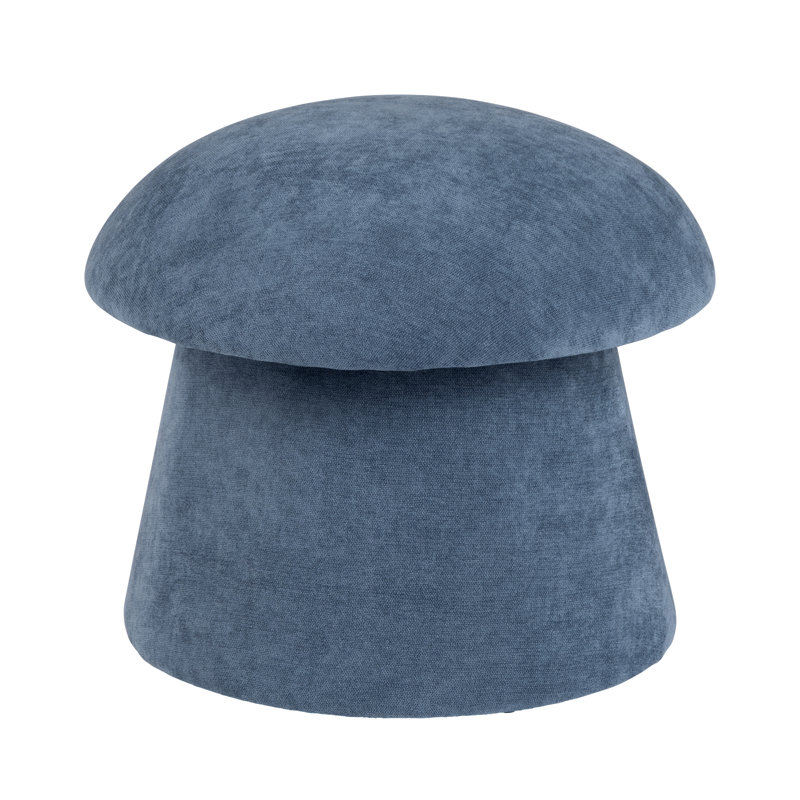 Anushka Mushroom Storage Ottoman, Navy Chenille