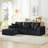 4 - Seater Modular Sectional Deep Seat Modern Corduroy For Guest Room And Relaxing Area, Corduroy, No Assembly, Dark Grey Living Room,-1082926273-1082926272
