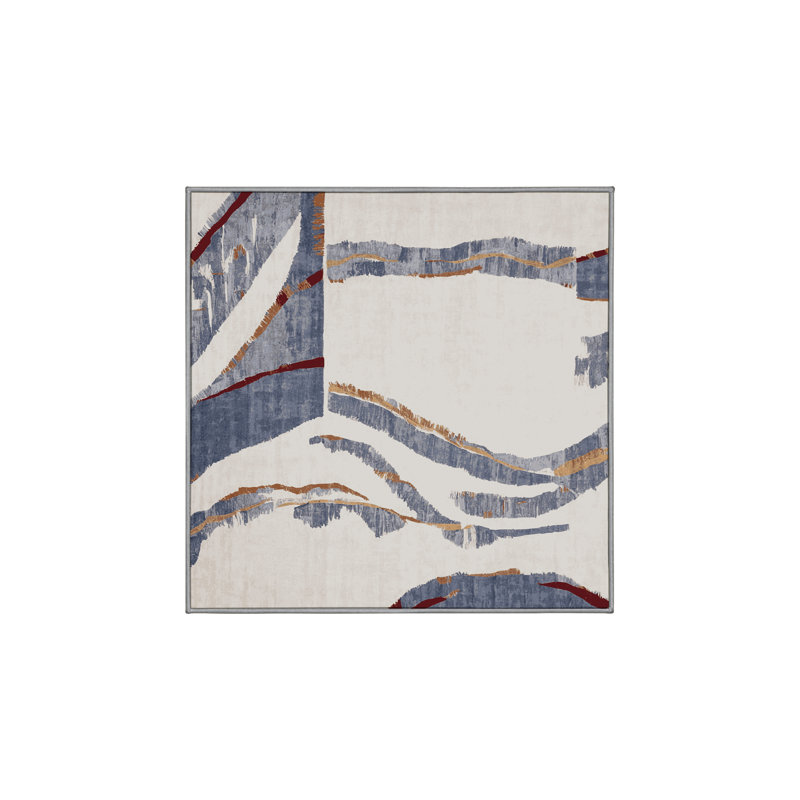 Tapis gris soyeux et moelleux, Carré 5 pi