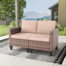 Kisner 49" W Outdoor Wicker Loveseat With Cushions