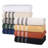 Emiliah Zero Twist Cotton Ribbed Modern Geometric Border Plush Soft Highly-Absorbent Bath Towel Set-1401256790