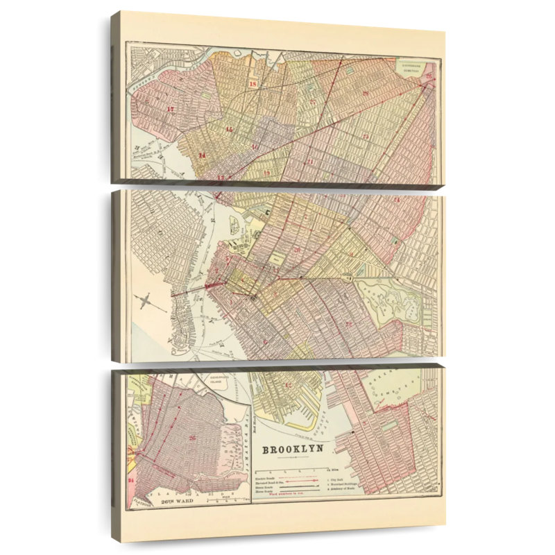 Carte Aliaz de Brooklyn, H 74 po x l 48 po