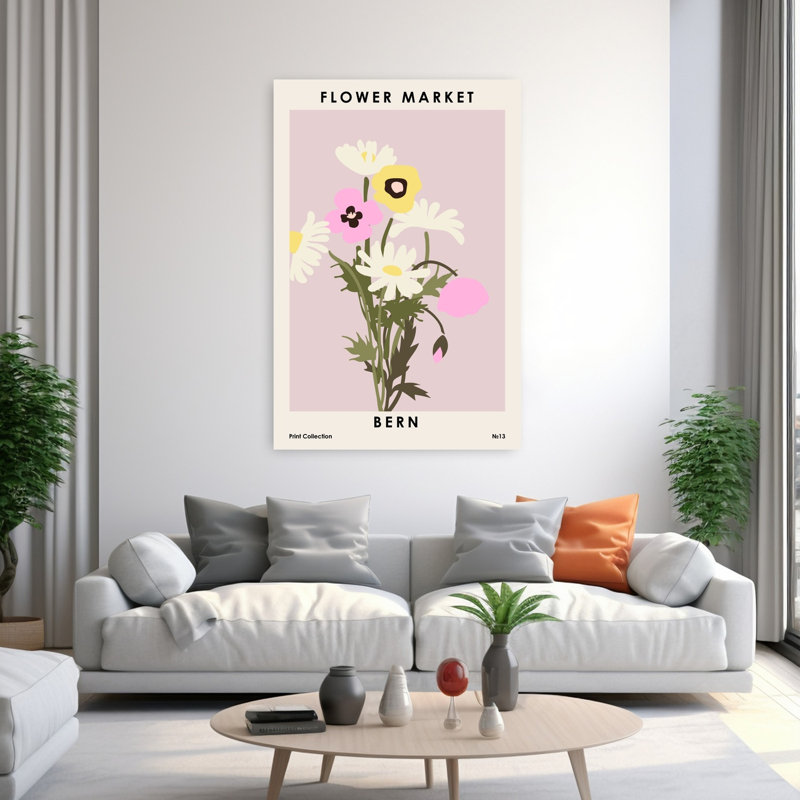 Art contemporain, art floral, H 60 po x l 40 po