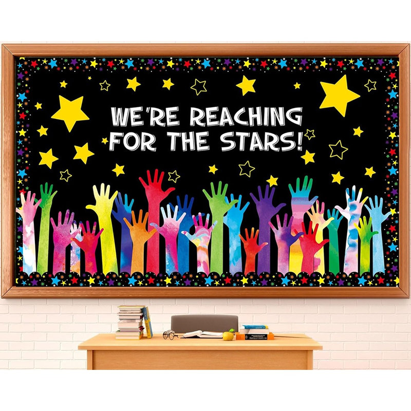 Back to School Babillard Décorations - «atteindre les étoiles» Ensemble de salle de classe avec des étoiles et des découpes
