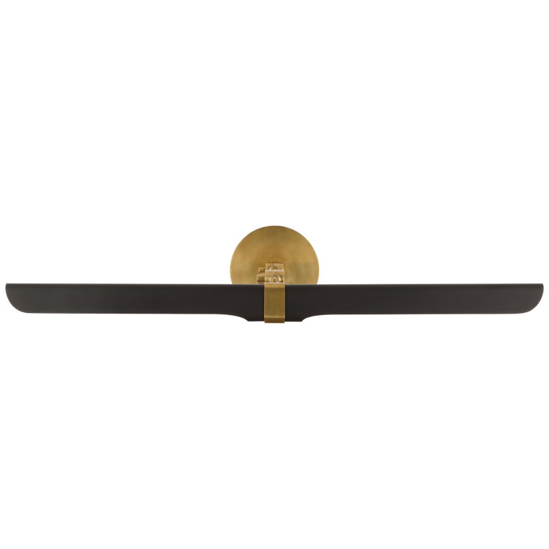 Issa Dimmable LED Wall Mounted Picture Light, Hand Rubbed Antique Brass/Black