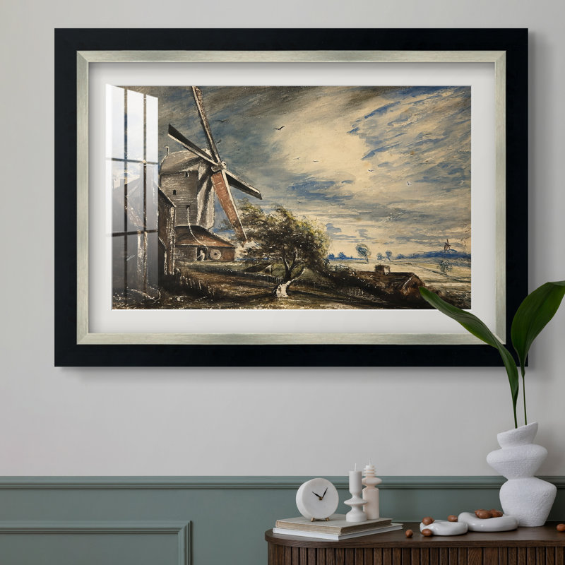 Un moulin près de Colchester, vers 1833 - John Constable - Estampe encadrée sur mesure, 16 po x 22 po