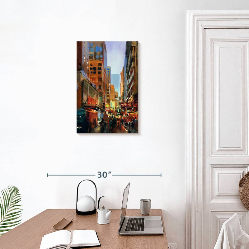 Sireci Bustling Street, 24" H x 16" W