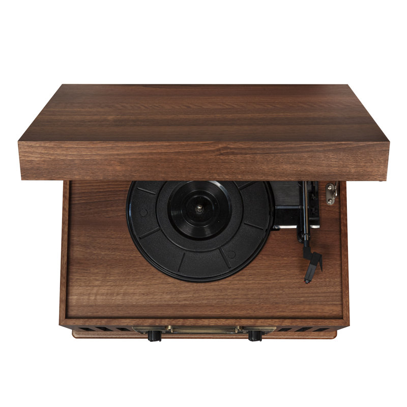 Walnut Vintage Style 8-in-1 Record Player with Bluetooth