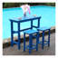 Chaise de salle à manger d'extérieur en PEHD de style Adirondack, chaise d'appoint bleue marine, pré-assemblée à 80%