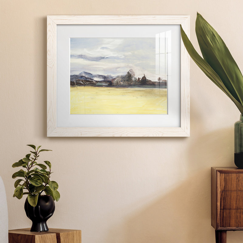 «Gray House in Blue», reproduction d'art encadrée, H 20 po x l 17 po x P 1,5 po, Cadre blanc