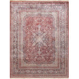 Canvello Kashan Silkroad Design Hand-Knotted Silk Area Rug- 9'3" X 12'1"