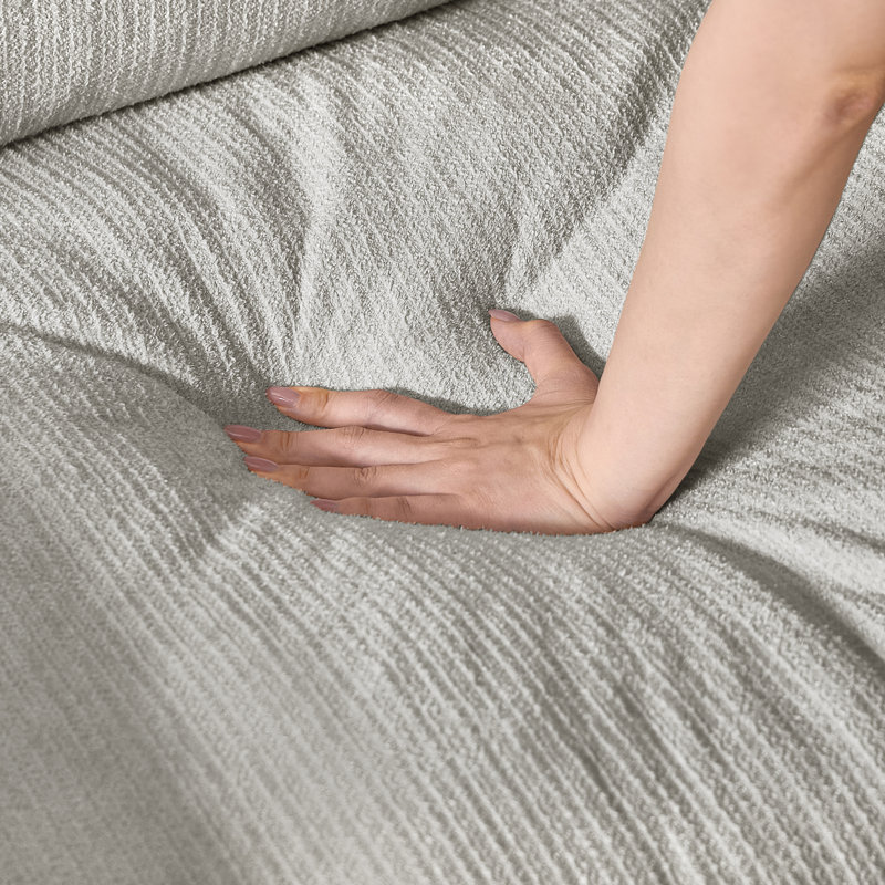 Canapé 74,8 po sans os, canapé 2 places avec coussins amovibles, canapé en chenille pour salon, Grey Chenille