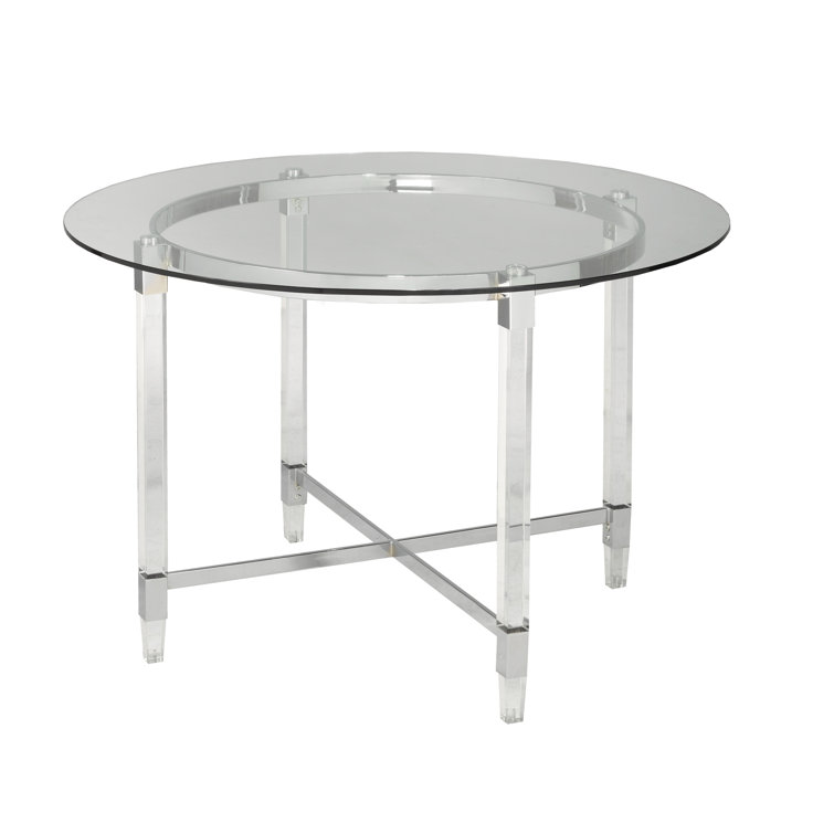 Brassex Round Glass Top Metal Base Dining Table - Wayfair Canada