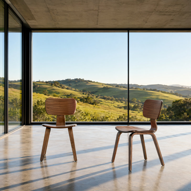 46cm H Solid Wood Side Chair, Walnut