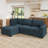 Brunella Upholstered Corduroy Sectional Sofa Bed Blue-326068162-326068166