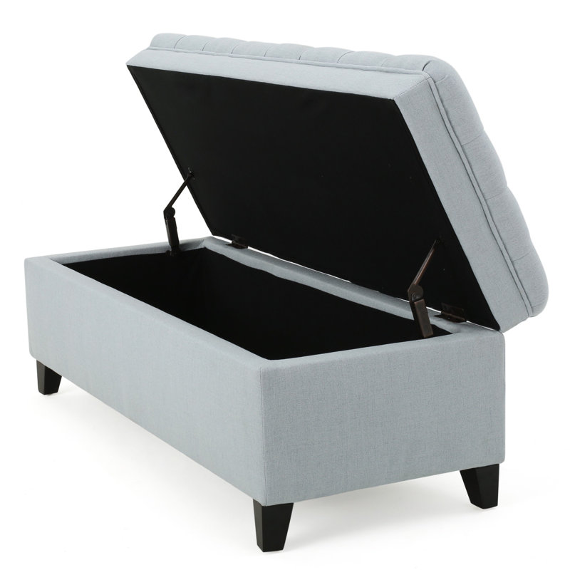 Banc de rangement avec repose-pieds Modern, Bleu clair