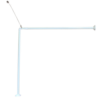 Wall Mounted Adjustable L-Shaped Corner Bathtub Curtain Rod 37 to 71L - Width 31.5 White