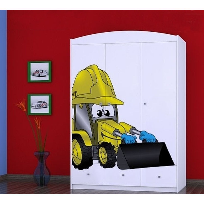 Artin 3 Door Wardrobe, White